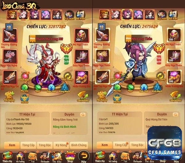 Các tướng được thiết kế theo phong cách chibi đáng yêu