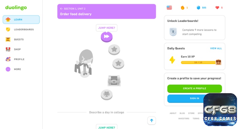 Duolingo biến việc học tiếng Anh thành trải nghiệm giải trí hấp dẫn, phù hợp cho mọi lứa tuổi