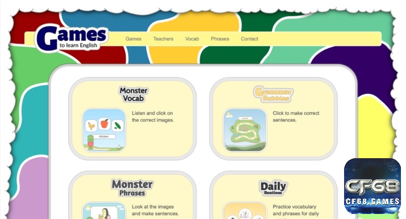 Games to Learn English hỗ trợ luyện từ vựng hiệu quả thông qua trò chơi đơn giản, dễ nhớ