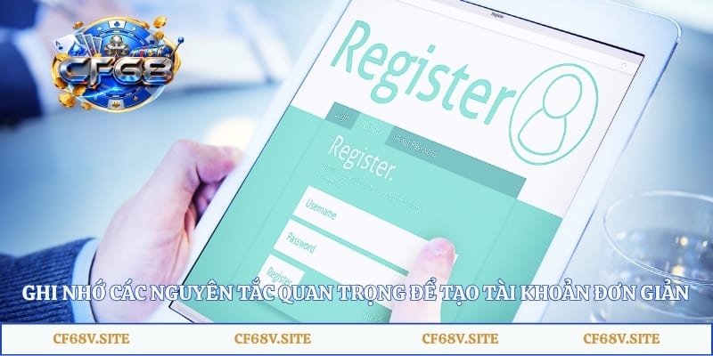 Ghi nhớ các nguyên tắc quan trọng để tạo tài khoản đơn giản